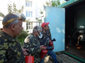 Пожарное звено ликвидирует пожар